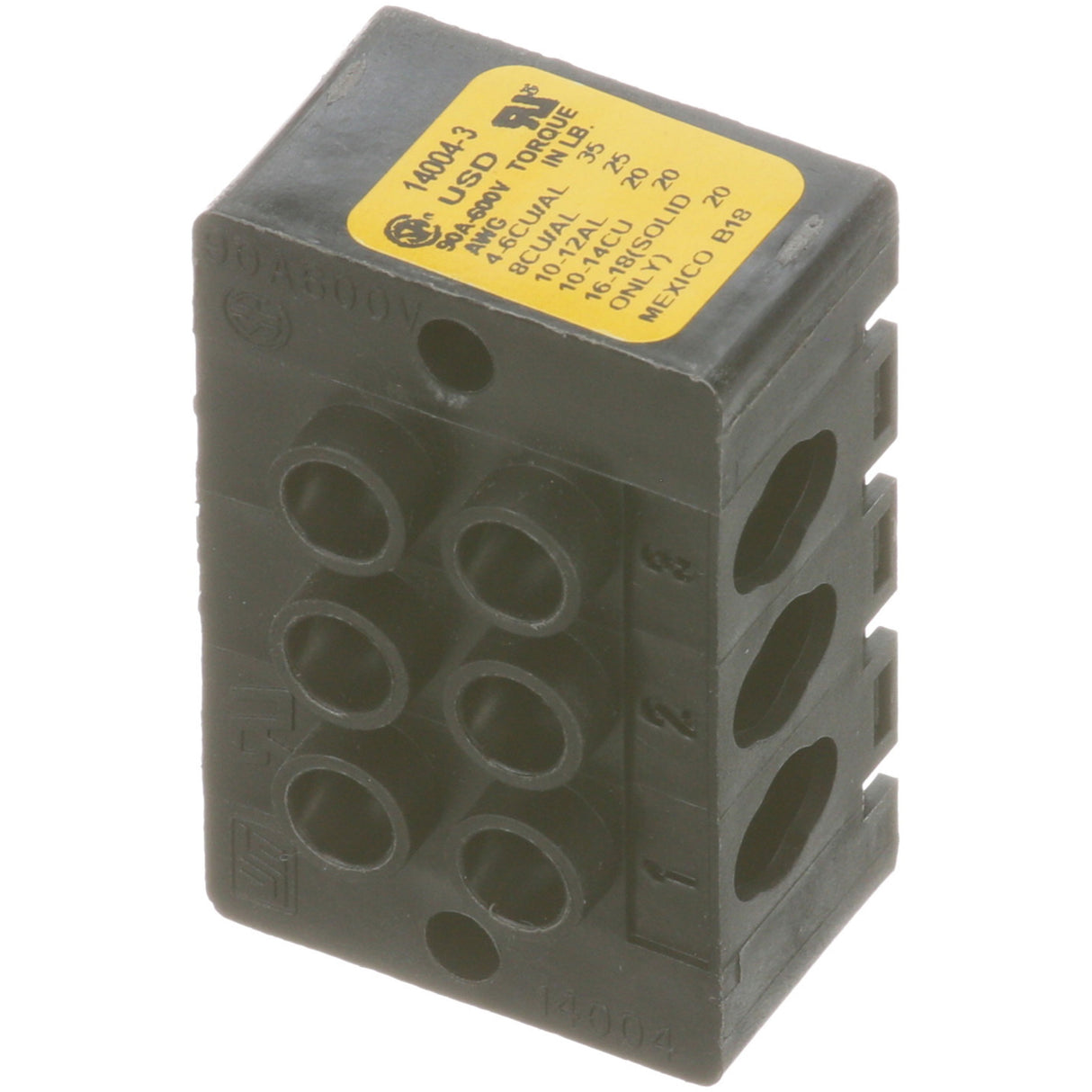 Blodgett 17556 - Terminal Block, 3 Pole, 6 Connections, 90A-600V
