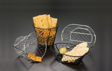 American Metalcraft WIR2 Round Black Chicken Wire Basket - 7" x 5 1/2"