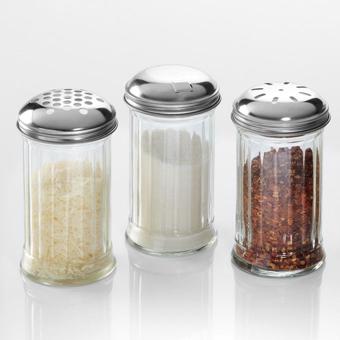American Metalcraft (GLA312) 12 oz Glass Cheese Shaker w/Lid