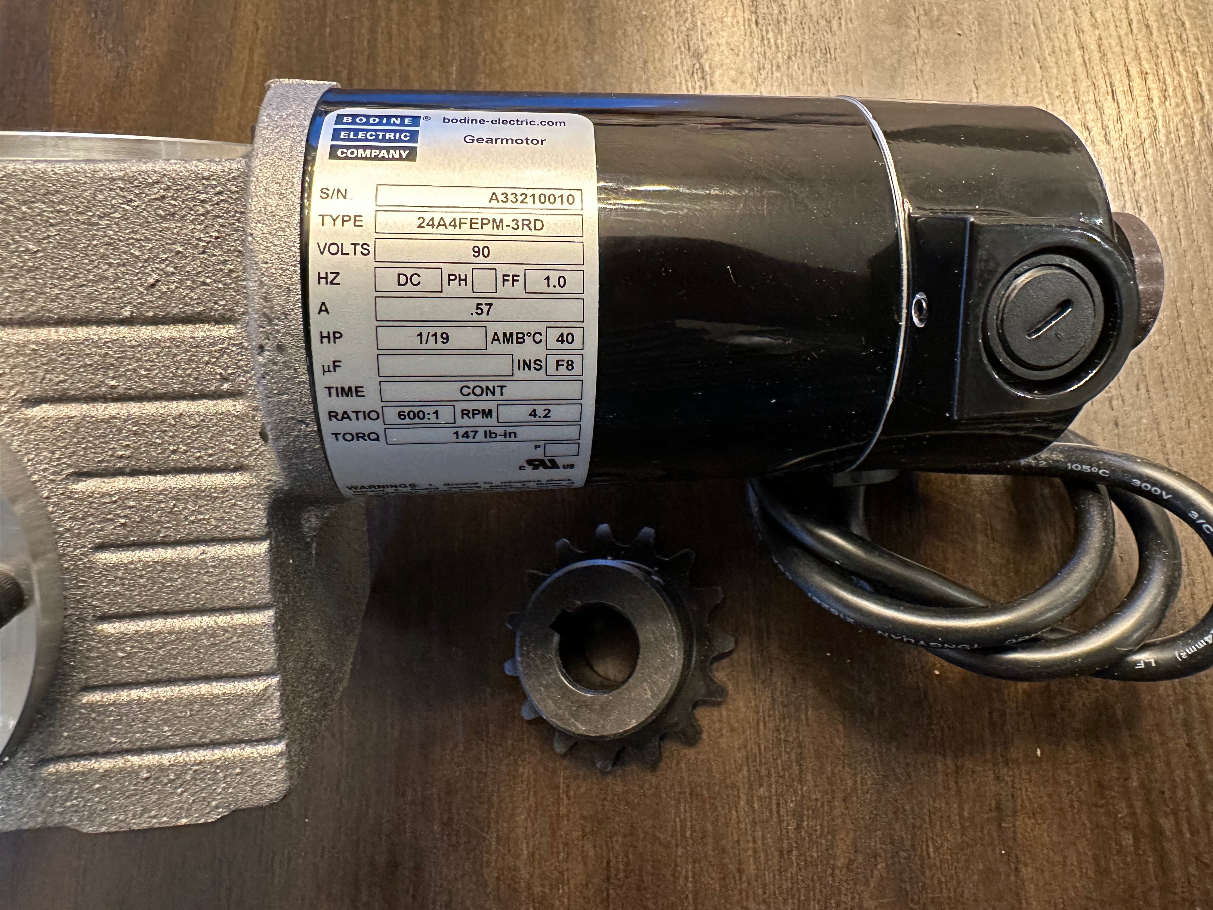 Middleby 27384-0011, 66186 - Gear Drive Conveyor Motor for