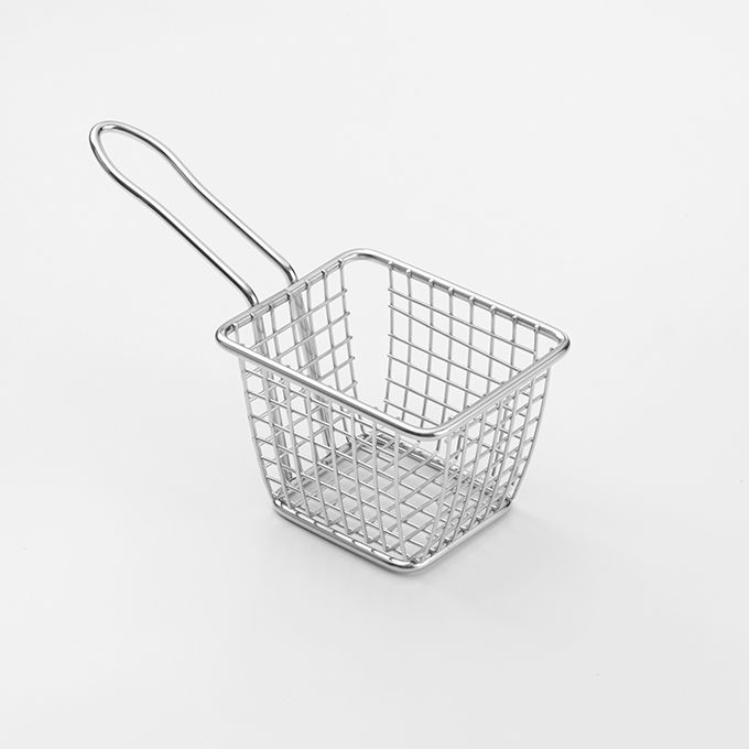 American Metalcraft FRYT433 4" Mini Rectangular Tabletop Fry Basket, Stainless