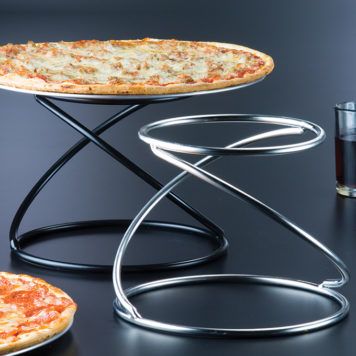 American Metalcraft SSUS1 7" x 7" Contempo Stainless Steel Swirl Pizza Stand